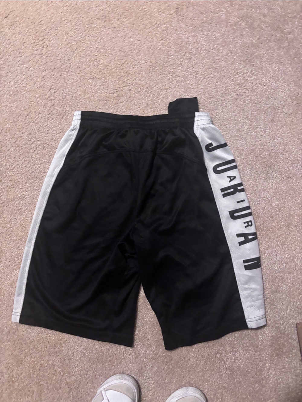 Jordan Black and White Kids Athletic Shorts with Side Logo